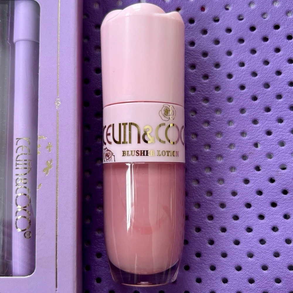 Brand New KEVIN & COCO Blusher Lotion Peach Lotus & Red Lip Gloss Lip Liner Set